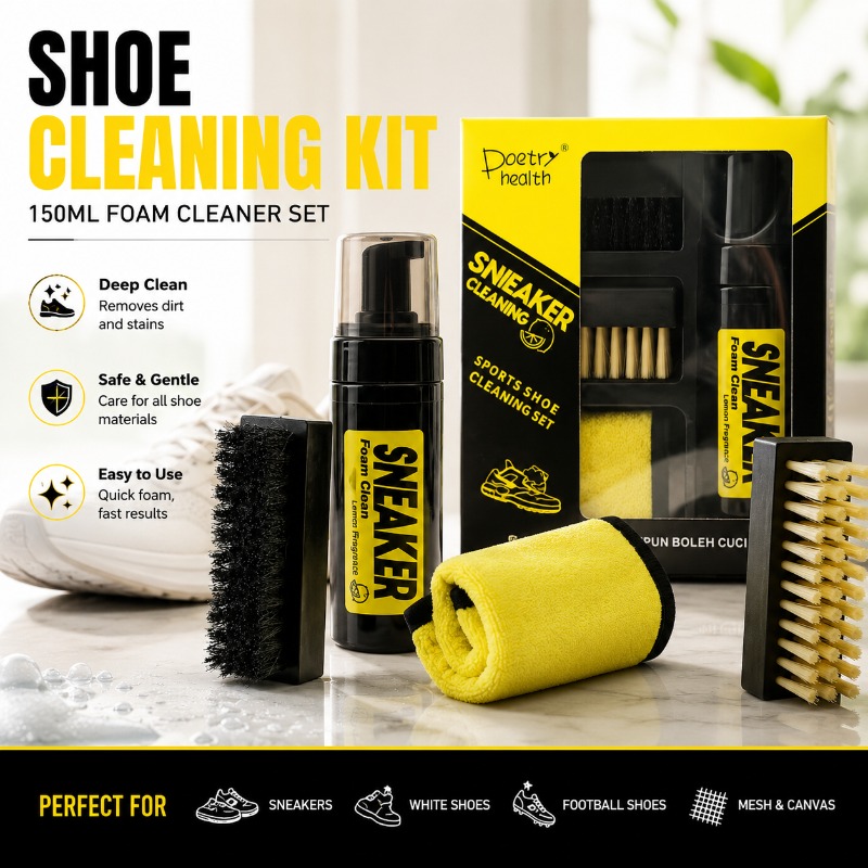 White Sneaker Care Kit - Ayakkabı Temizleme Seti 150ML Köpük Temizleyici